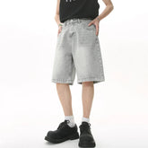 Hearujoy Summer Men's Casual Jeans Shorts Loose Mid High Waist Fashion Knee Lenght Denim Short Pants Vintage Male Korean 9A8588